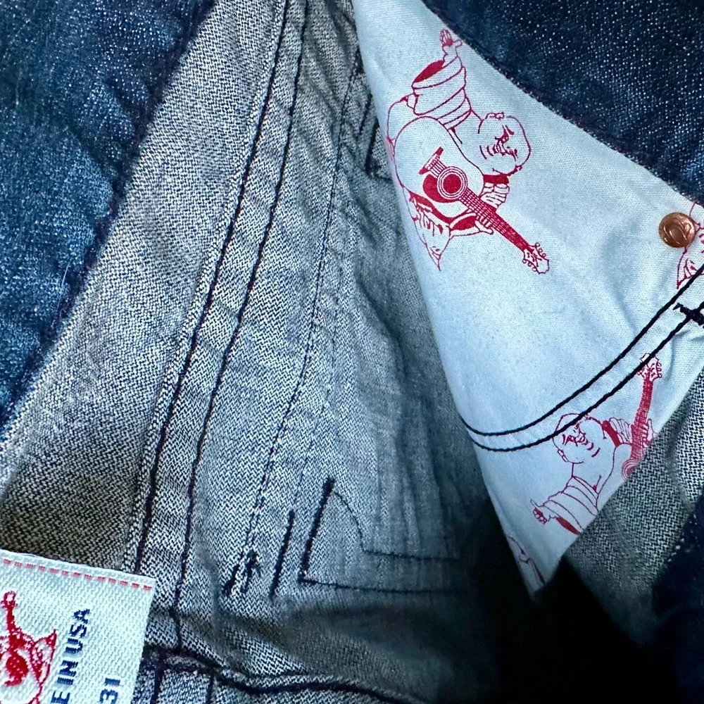 True Religion Ricky Straight Fit Rainbow Jeans, size 31